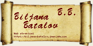 Biljana Batalov vizit kartica